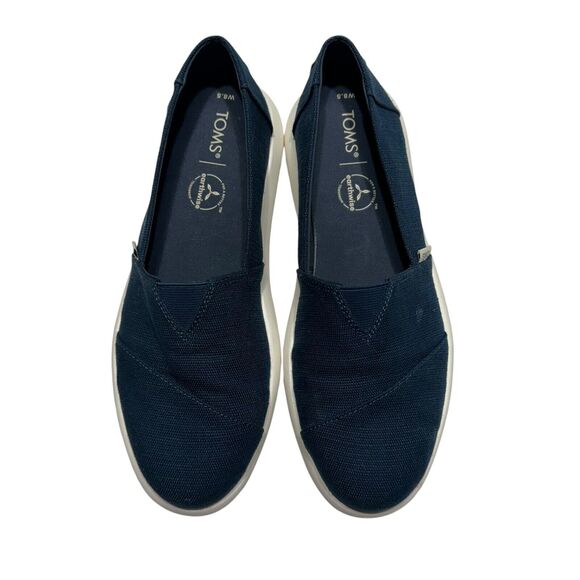 Toms Alpargata Mallow Navy Blue Slip-On Comfort Cushioned Sneaker Women's Sz 8.5 - Picture 3 of 11